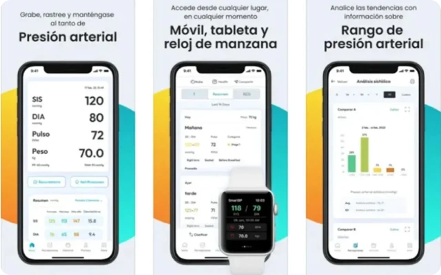 aplicación para monitorear la presión arterial.