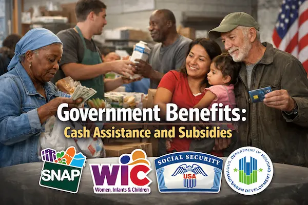 Government benefits Cash assistance and subsidies