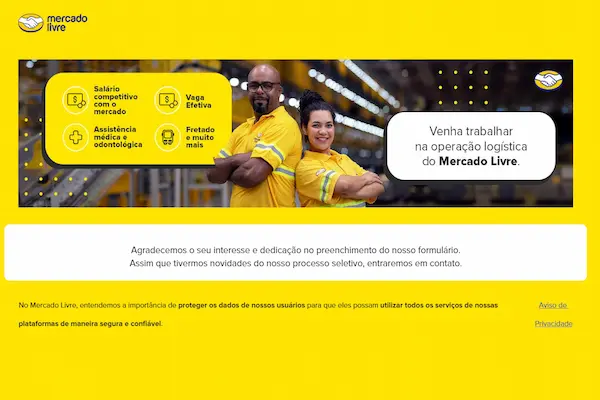 Acompanhe o status da candidatura vaga Auxiliar Logístico Mercado Livre