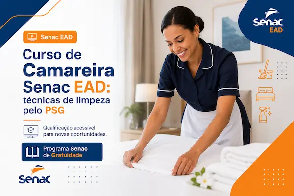 Curso de Camareira Senac EAD: técnicas de limpeza pelo PSG